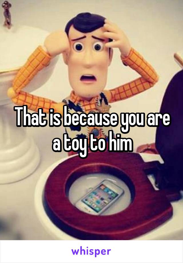 That is because you are a toy to him