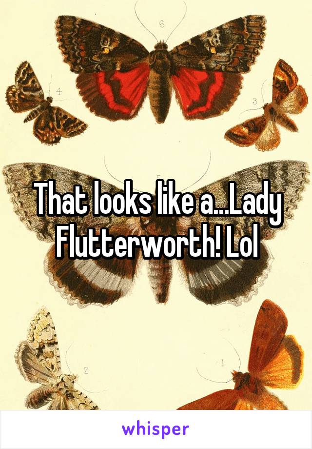 That looks like a...Lady Flutterworth! Lol