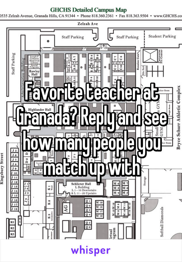 Favorite teacher at Granada? Reply and see how many people you match up with