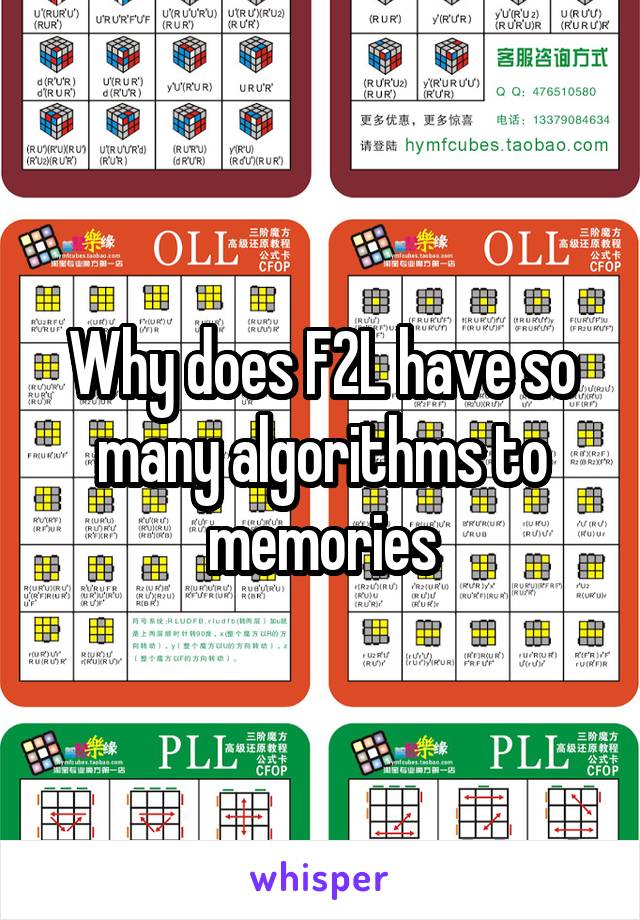 Why does F2L have so many algorithms to memories