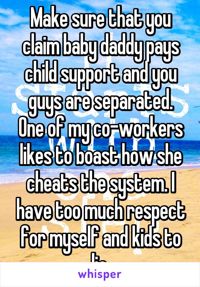 Make sure that you claim baby daddy pays child support and you guys are separated.
One of my co-workers likes to boast how she cheats the system. I have too much respect for myself and kids to lie.