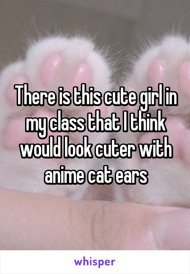 There is this cute girl in my class that I think would look cuter with anime cat ears