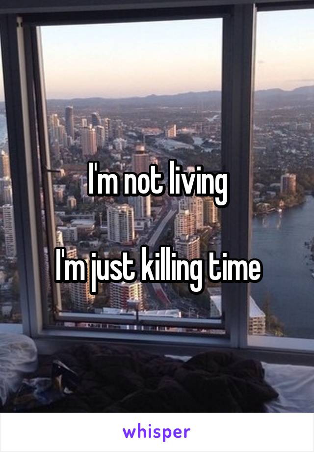 I'm not living

I'm just killing time