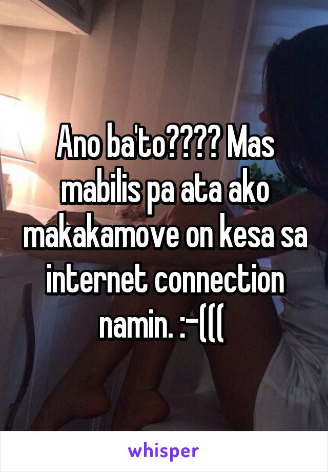 Ano ba'to???? Mas mabilis pa ata ako makakamove on kesa sa internet connection namin. :-((( 