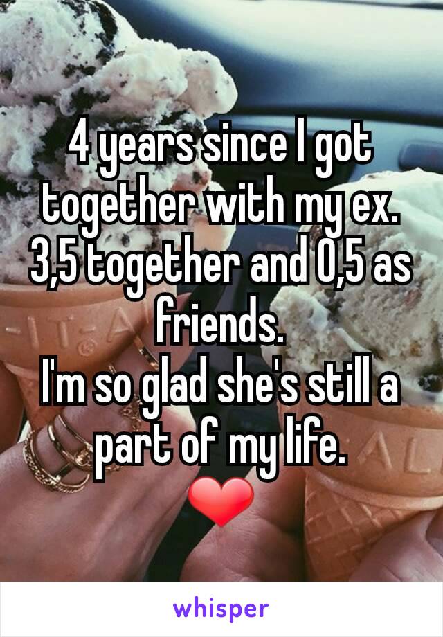 4 years since I got together with my ex.
3,5 together and 0,5 as friends.
I'm so glad she's still a part of my life.
❤