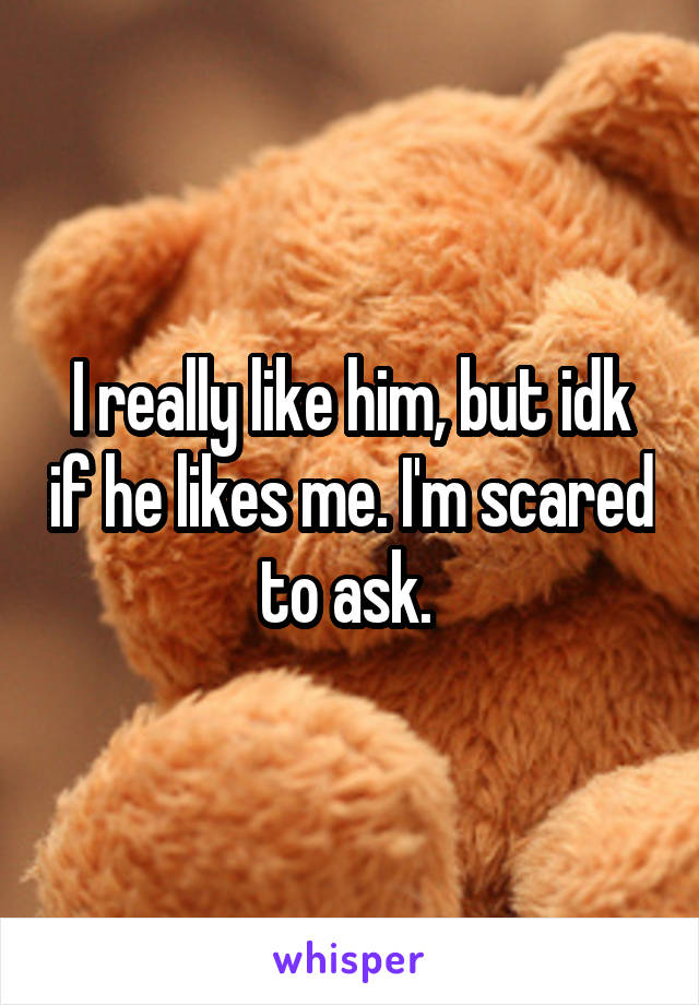 I really like him, but idk if he likes me. I'm scared to ask. 