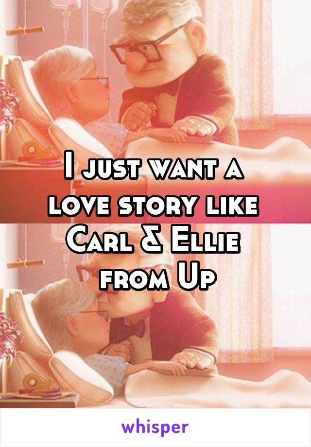 I just want a 
love story like 
Carl & Ellie 
from Up