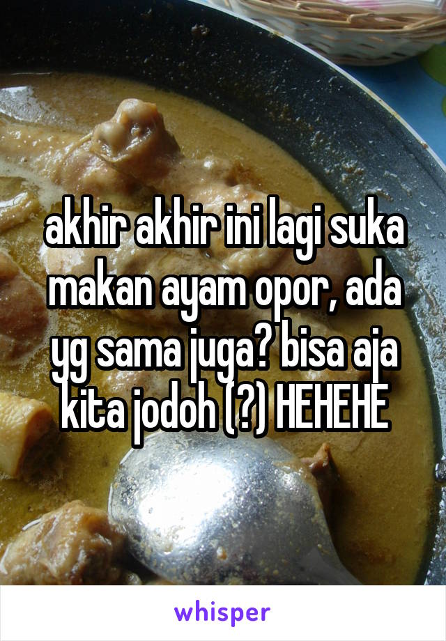 akhir akhir ini lagi suka makan ayam opor, ada yg sama juga? bisa aja kita jodoh (?) HEHEHE