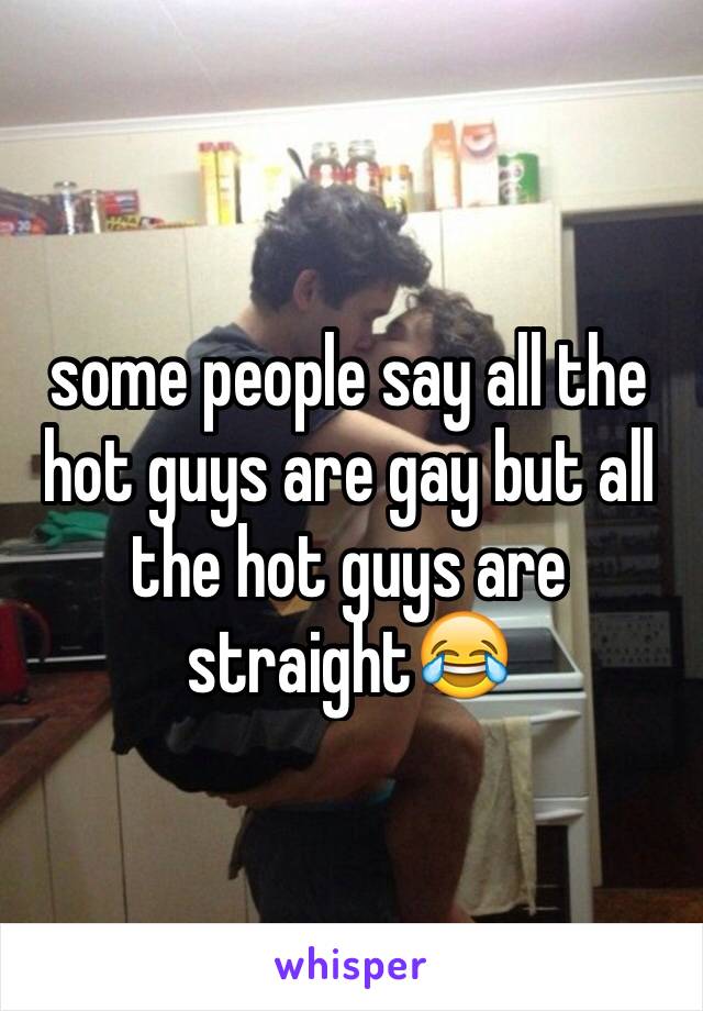 some people say all the hot guys are gay but all the hot guys are straight😂