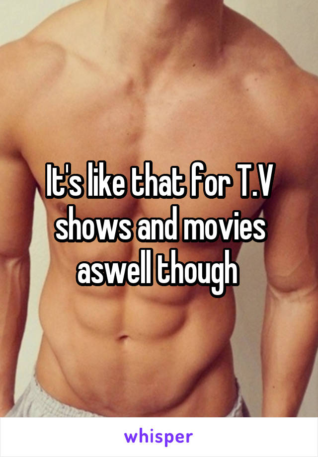 It's like that for T.V shows and movies aswell though 
