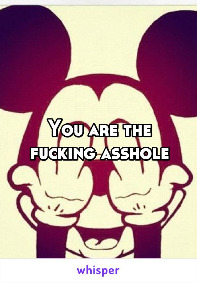 You are the fucking asshole