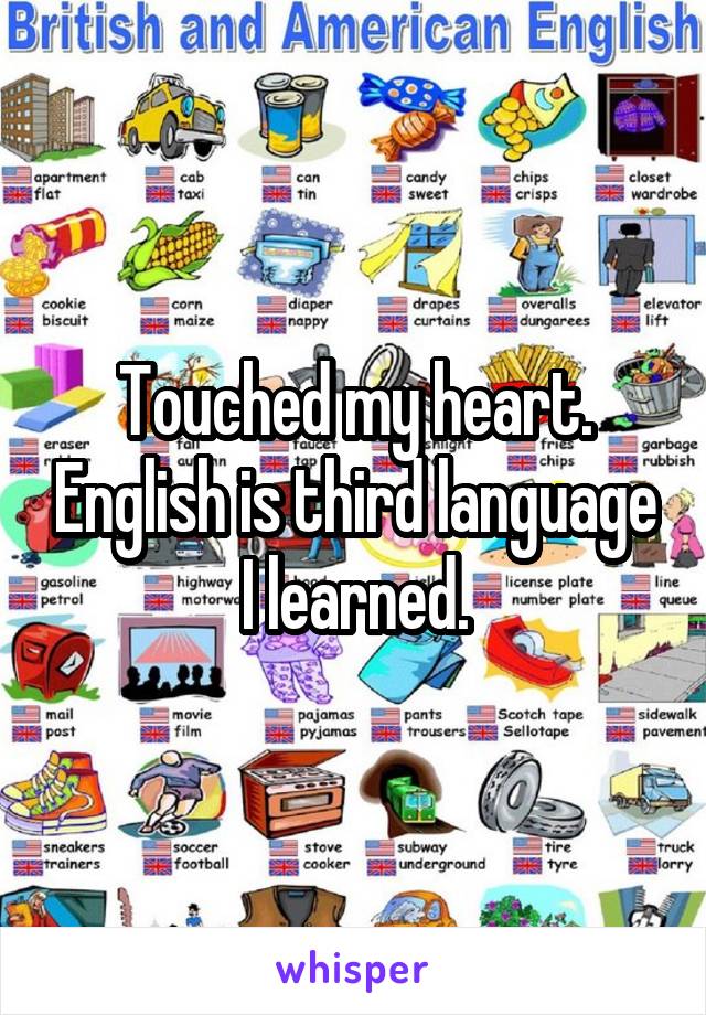 Touched my heart. English is third language I learned.