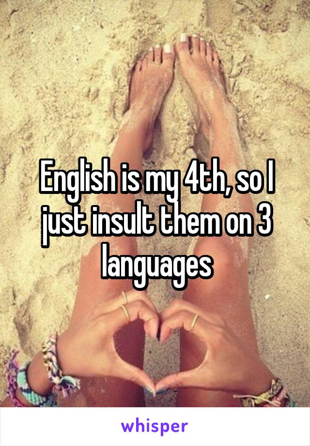 English is my 4th, so I just insult them on 3 languages