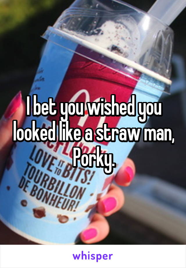 I bet you wished you looked like a straw man, Porky.