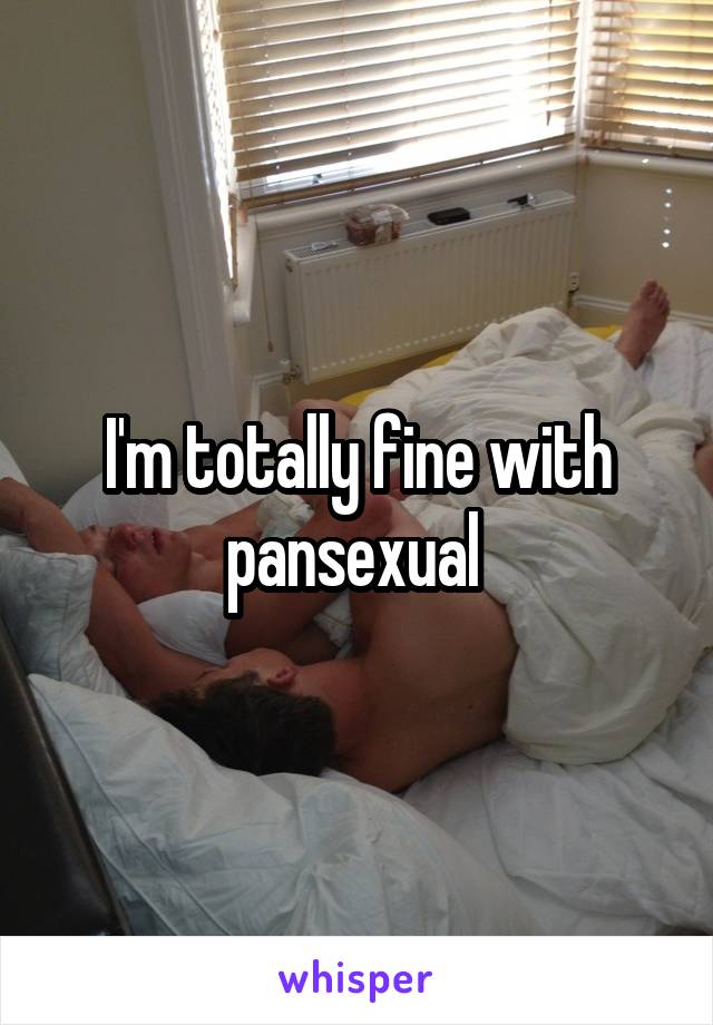 I'm totally fine with pansexual 