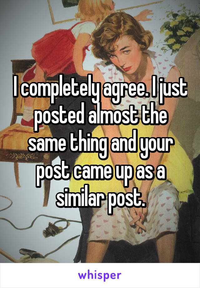 I completely agree. I just posted almost the same thing and your post came up as a similar post.