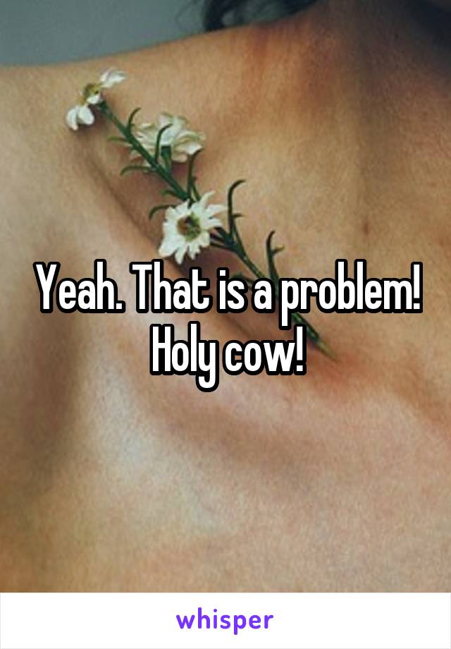 Yeah. That is a problem! Holy cow!