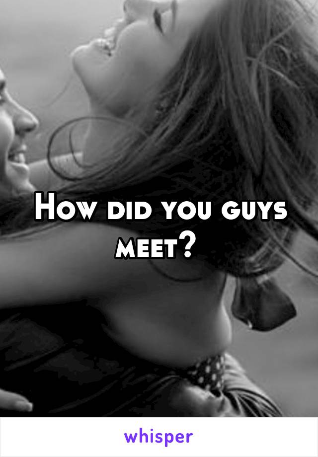 How did you guys meet? 