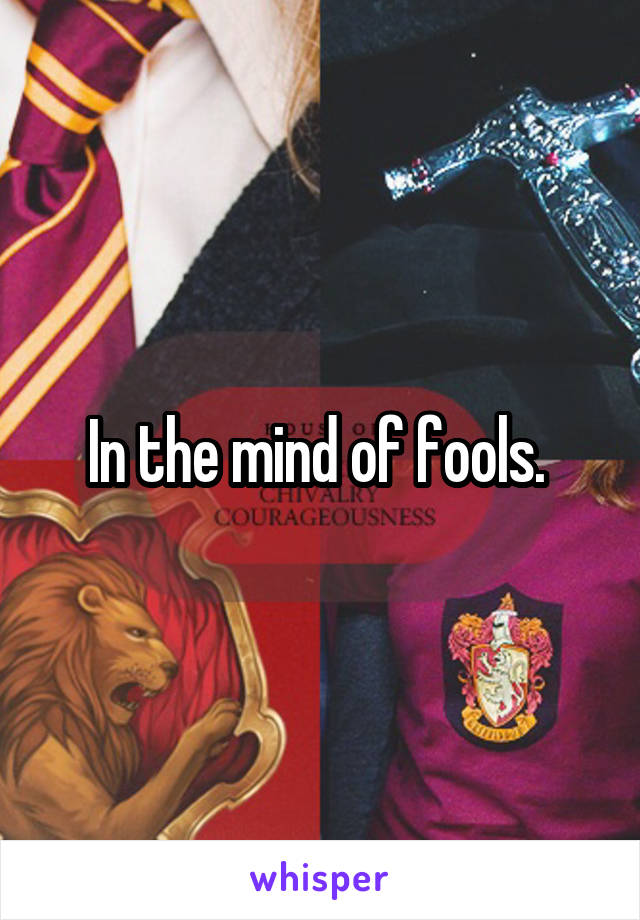 In the mind of fools. 
