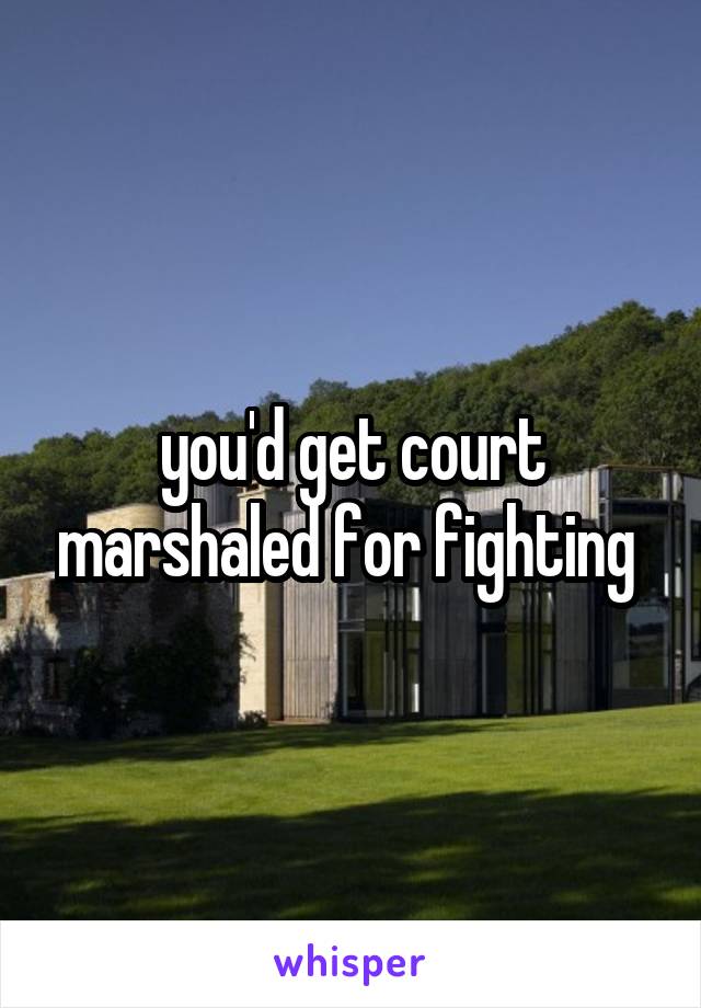 you'd get court marshaled for fighting 