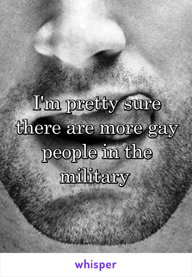 I'm pretty sure there are more gay people in the military 