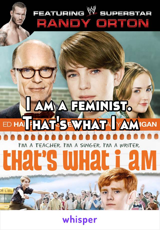 I am a feminist. 
That's what I am