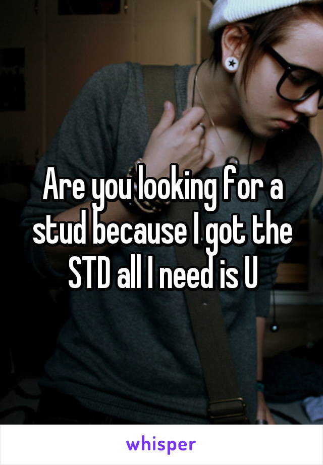 Are you looking for a stud because I got the STD all I need is U