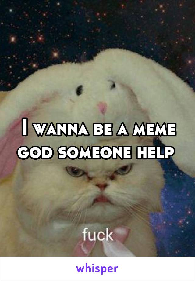 I wanna be a meme god someone help 