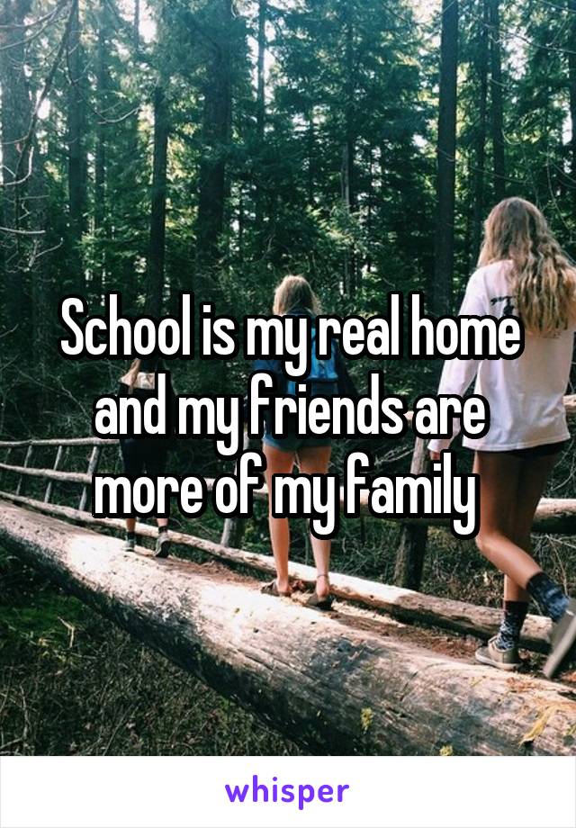 School is my real home and my friends are more of my family 