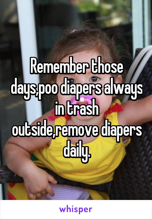 Remember those days,poo diapers always in trash outside,remove diapers daily.