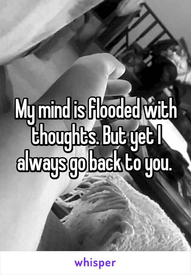 My mind is flooded with thoughts. But yet I always go back to you. 