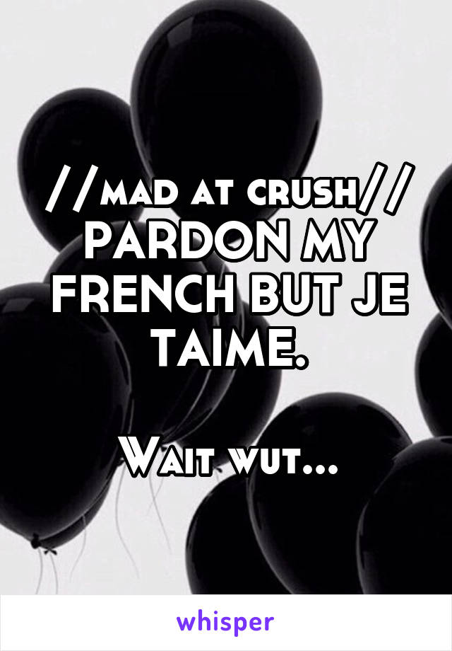 //mad at crush//
PARDON MY FRENCH BUT JE TAIME.

Wait wut...