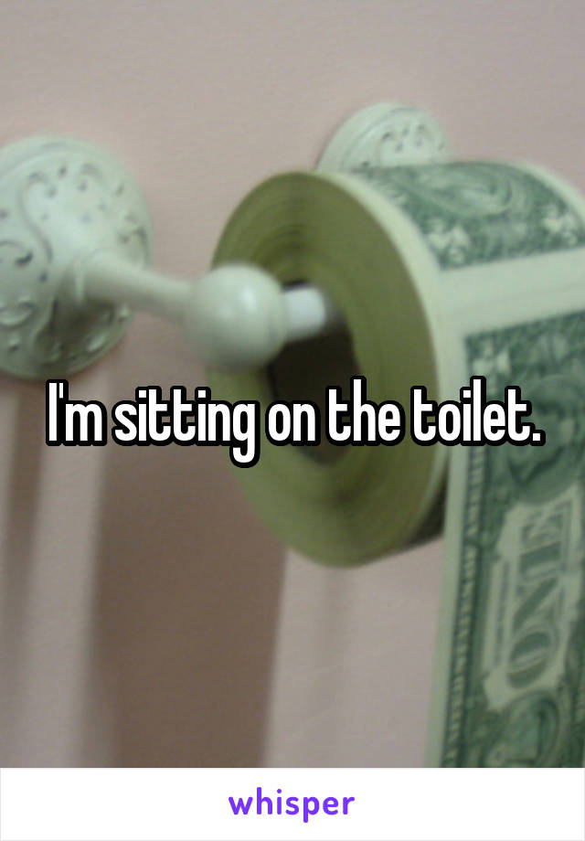 I'm sitting on the toilet.