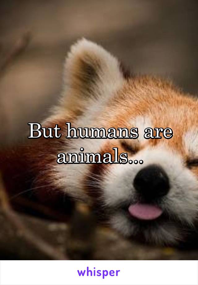 But humans are animals...