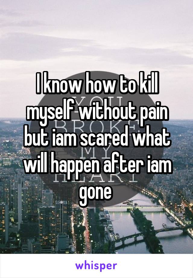 I know how to kill myself without pain but iam scared what will happen after iam gone 