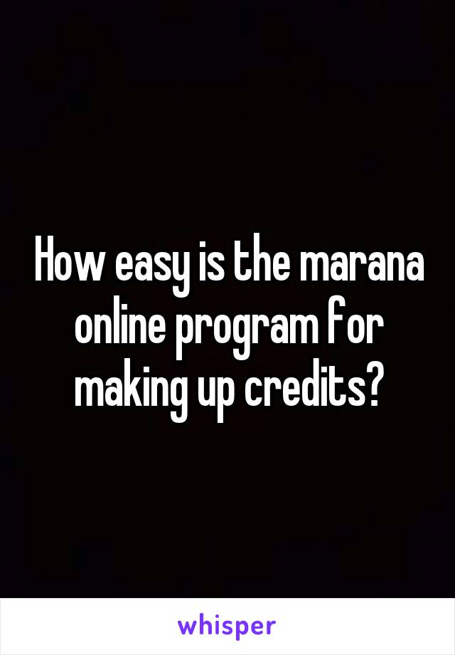 How easy is the marana online program for making up credits?