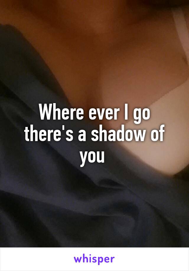 Where ever I go there's a shadow of you 