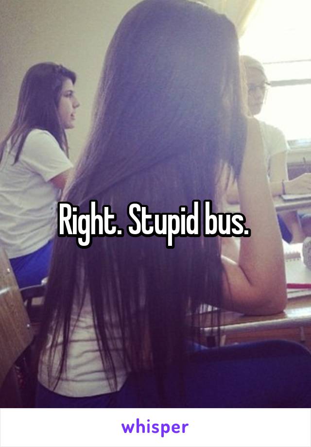 Right. Stupid bus. 