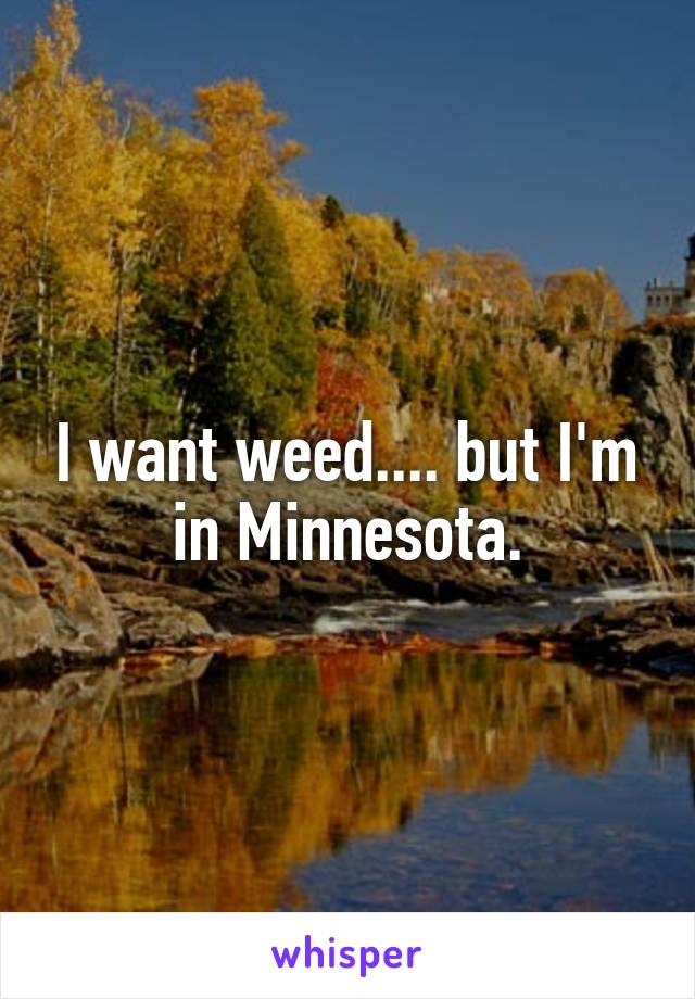 I want weed.... but I'm in Minnesota.