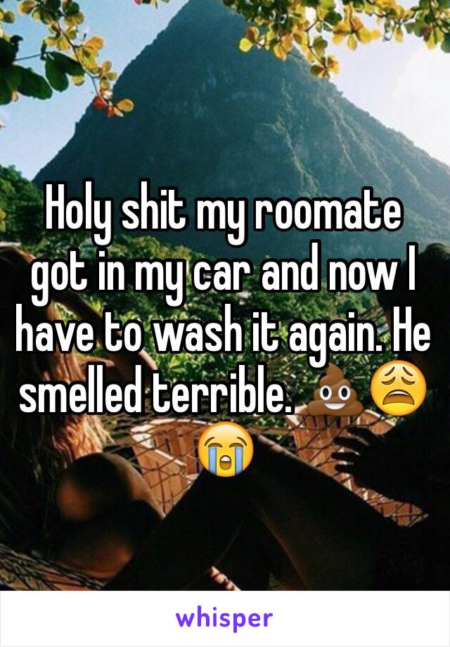 Holy shit my roomate got in my car and now I have to wash it again. He smelled terrible. 💩😩😭