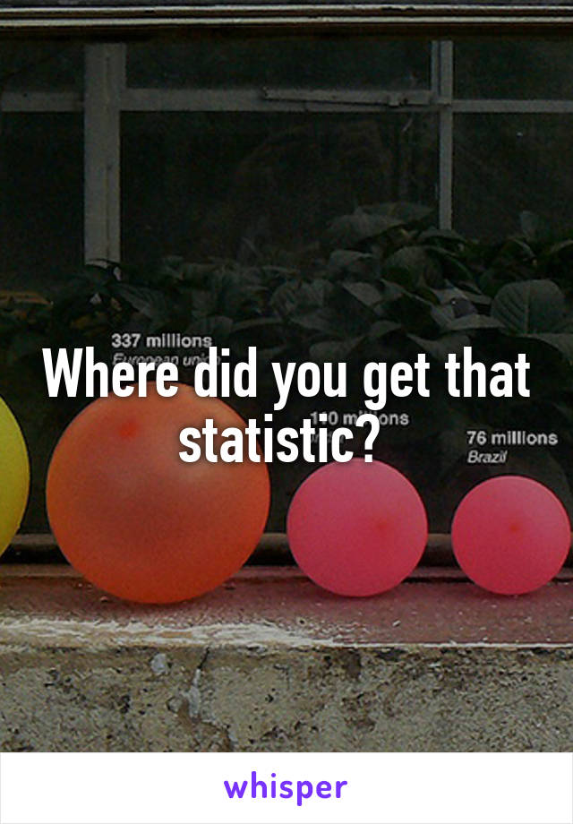 Where did you get that statistic? 