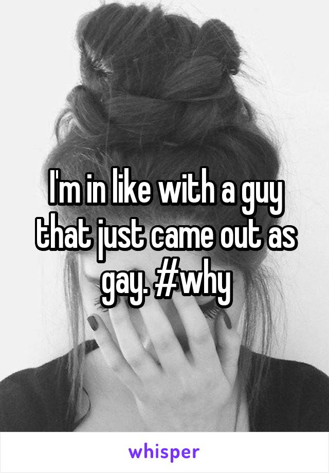 I'm in like with a guy that just came out as gay. #why