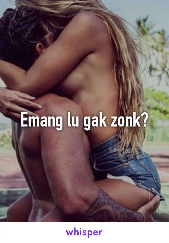 Emang lu gak zonk?