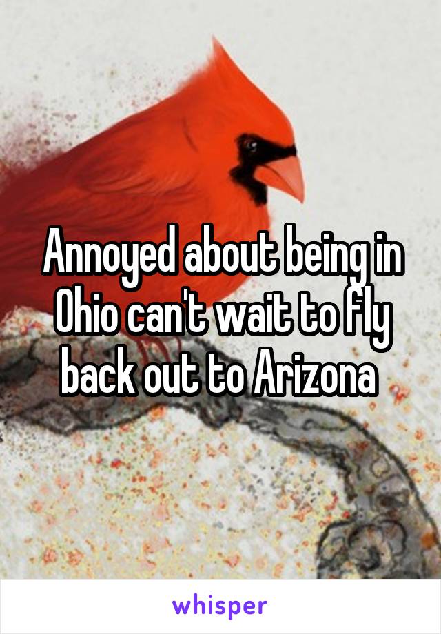 Annoyed about being in Ohio can't wait to fly back out to Arizona 