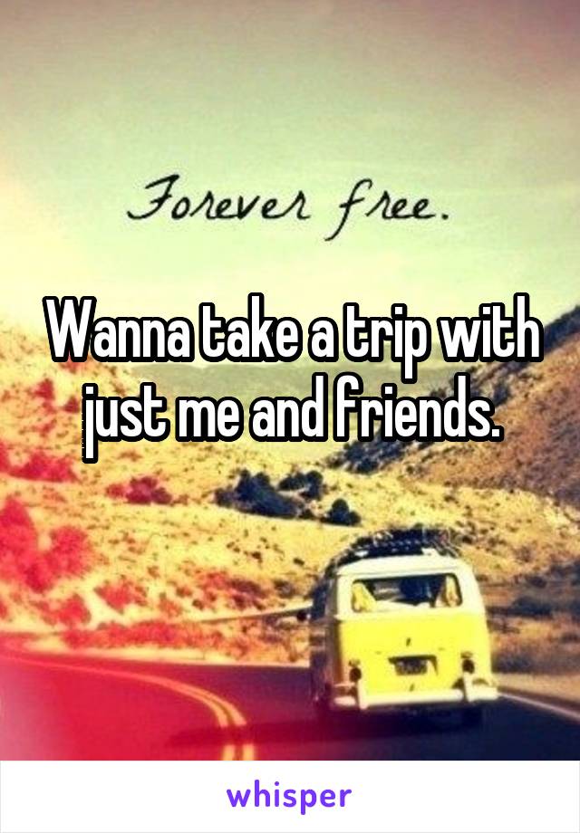 Wanna take a trip with just me and friends.
