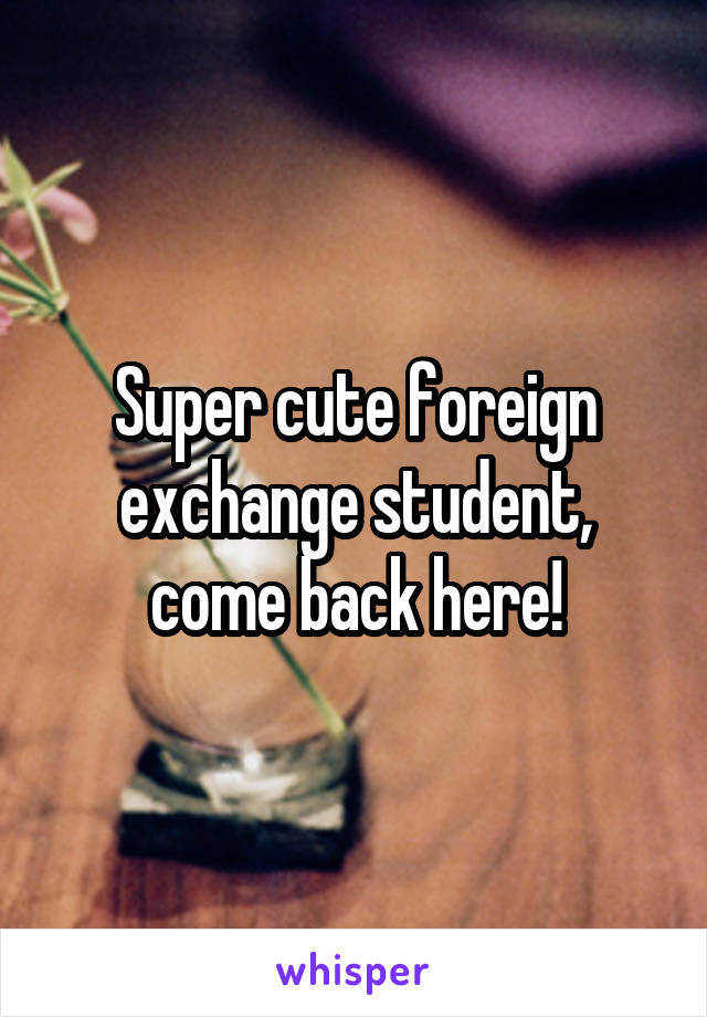 Super cute foreign exchange student, come back here!