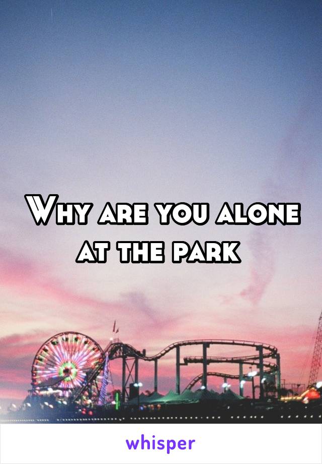 Why are you alone at the park 