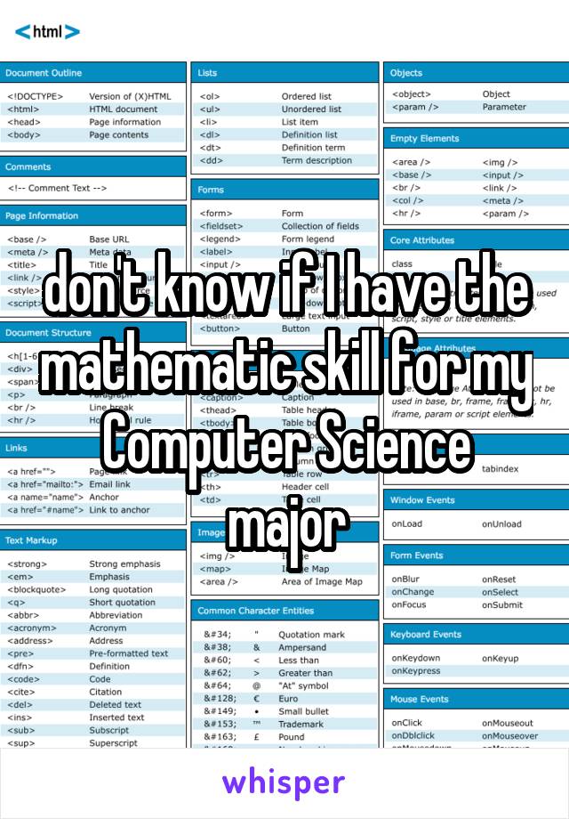 don't know if I have the mathematic skill for my Computer Science major