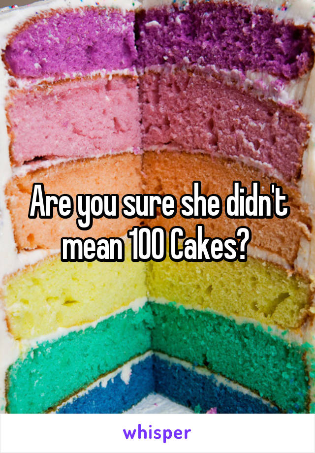 Are you sure she didn't mean 100 Cakes? 