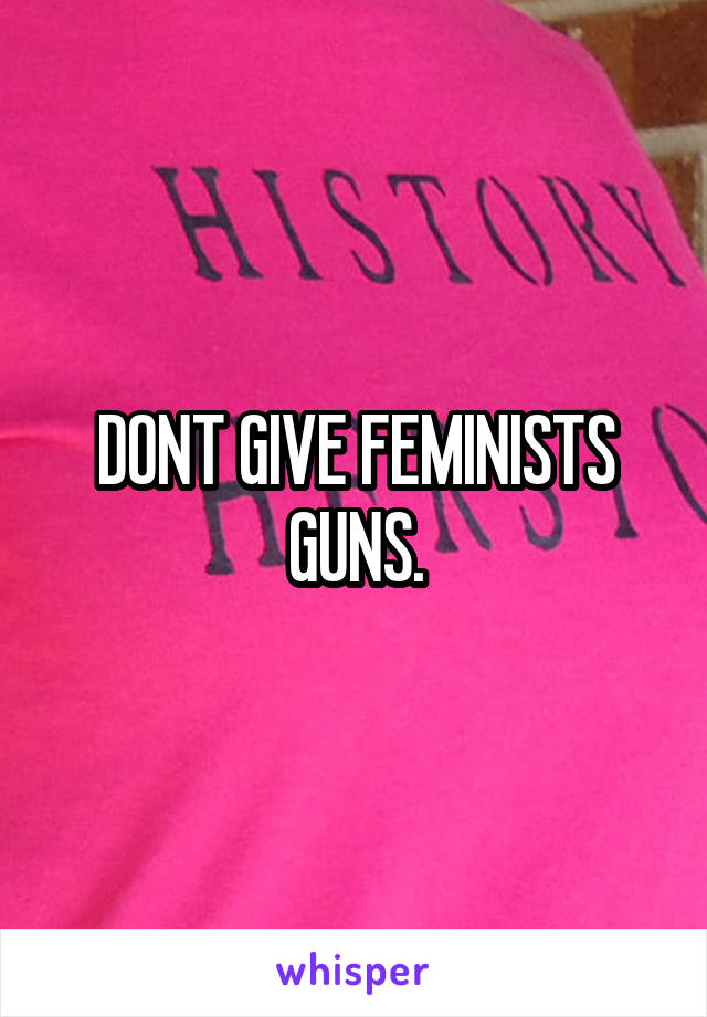 DONT GIVE FEMINISTS GUNS.